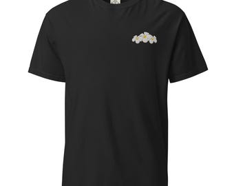 Embroidered Plumeria Flower T-Shirt: Cotton, Island Style