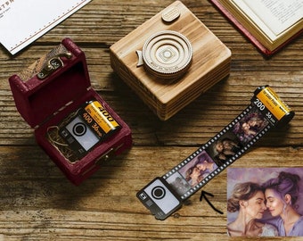 Photo Gifts Personalized Camera Film Roll - Unique Gift for Boyfriends, Fathers Day Anniversary Photo Album for Him or Her, Friends, Family