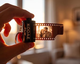 Personalized Film Roll Keychain with Box, Custom Camera Roll Keychain, Anniversary Photo Gift for Boyfriend, Romantic Gift for Him