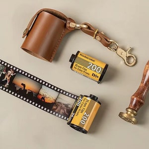 Porte-clés photo personnalisé avec revêtement en cuir - Porte-clés pour appareil photo, porte-clés d'anniversaire, cadeau d'anniversaire pour lui, porte-clés photo pour petit ami