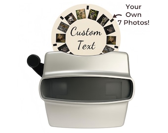 Custom Photo Viewfinder Gift - Personalized Viewmaster with 7 Photos for Wedding, Anniversary, Birthday – Unique Photo Keepsake for Couple