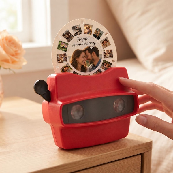 Mirino personalizzato con rullini fotografici, regalo di anniversario personalizzato per lui o marito, ricordo fotografico, regalo per coppie a distanza, matrimonio