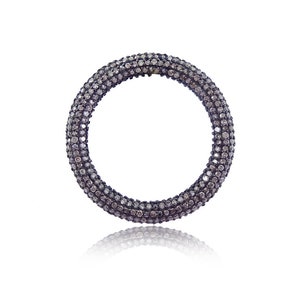 Pave Diamond Full Eternity Band: 925 Sterling Silver Anniversary Ring