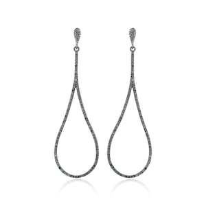 Pave Diamond Dangle Tear Drop Earrings, 925 Sterling Silver Drop Earrings, Pave Diamond Earrings, Elegant Earring, Anniversary Gifts For Her