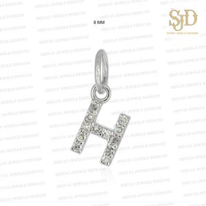 14K Gold Diamant Buchstabe H Anhänger, Pave Diamant Anfangsanhänger, Diamant Buchstabe Anhänger, Diamant Anfangsanhänger, Geburtstagsgeschenk, Initialen