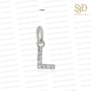 Colar com pingente inicial L de diamante de ouro 14K, pingente inicial minúsculo de diamante pavê, pingente de letra de diamante de ouro, pingente delicado, pingente inicial minúsculo,