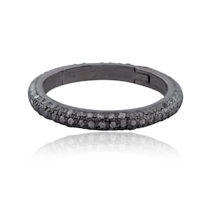 Pave Diamond Eternity Band Ring: 925 Sterling Silver Wedding Band