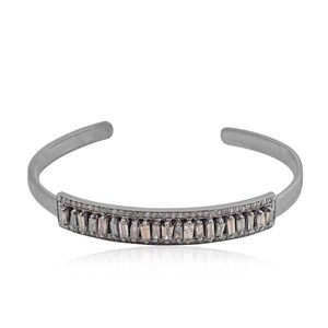 Sterlingzilveren stokbrood diamanten manchet armband