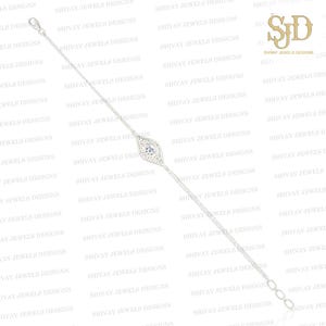 925 Sterling Silver Evil Eye Bracelet, Pave Diamond Evil Eye Bracelet, Blue Sapphire Eye Bracelet, Birthday Gifts For Her, Evil Eye Bracelet