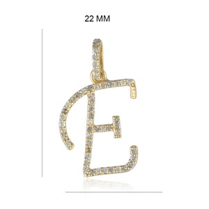 Pave Diamond E Initial Pendant, Solid 14K Gold  Letter Pendant, Gold Initial Jewelry, Personalized Jewelry, Birthday Gifts, Initials Jewelry