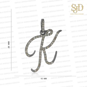 Pave Diamond Alphabet Pendant Necklace, 925 Silver Diamond Initial Pendant, Diamond Letter Pendant, Custom Initial Pendant, Birthday Gifts
