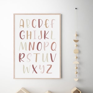 Printable kids room decoration / Nursery decor / Alphabet poster / ABC print / Digital print / Wall art