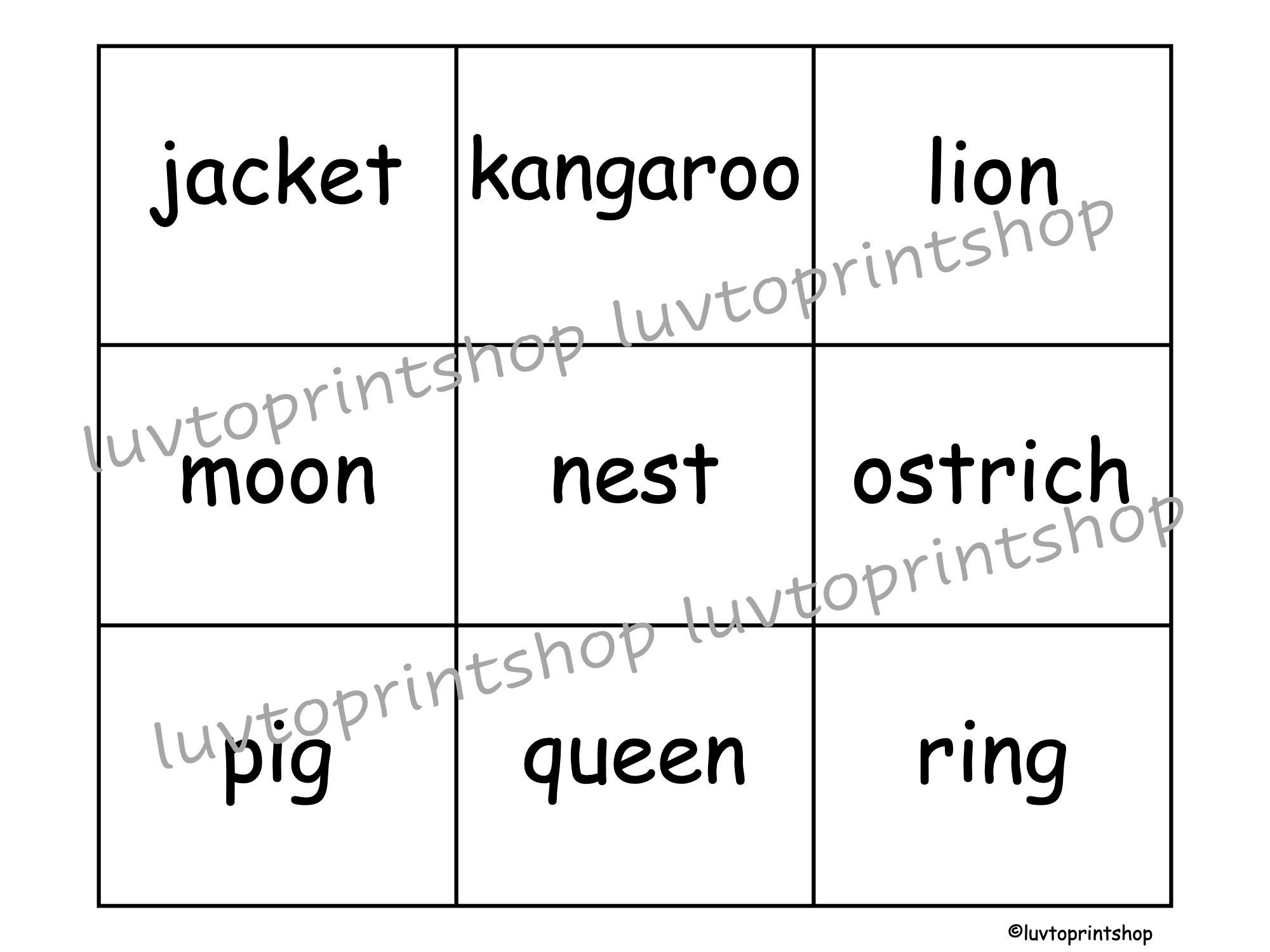 Printable Downloadable Alphabet Flash Cards With Picture and Word Cards ...