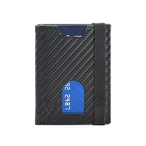 TRUVA Minimalista Delgado Bolsillo Frontal RFID Bloqueo Trifold Carteras de Cuero Genuino para Hombres con Caja de Regalo