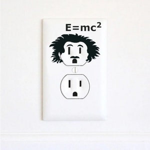 Albert Einstein - Weihnachten - Aufkleber - Weihnachtsgeschenke - Albert Einstein Aufkleber - Kosmos - Wandkunst - Aufkleber - Steckdose
