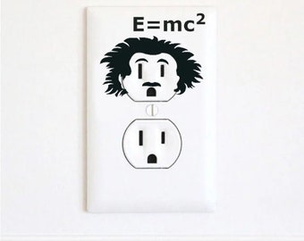 Albert Einstein - Christmas - Stickers - Christmas Gifts - Albert Einstein Stickers - Cosmos - Wall Art - Sticker Decal - Electric Outlet