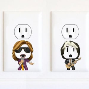 Aerosmith - Autocollants - Cadeau Saint Valentin pour lui - Cadeaux de Noël - Steven Tyler - Joe Perry - Autocollants Aerosmith - Art mural