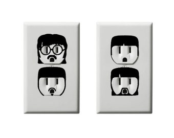 The Beatles - John Lennon - Paul McCartney - George Harrison - Ringo Starr - Electric Outlet Wall Art Sticker