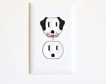 Dog - Dog Stickers - Wall Decal - Wall Art - Stickers - Sticker - Electric Outlet Wall Art Sticker