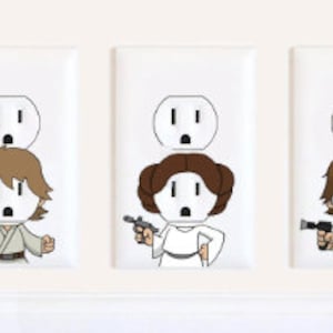Star Wars - Aufkleber - Prinzessin Leia - Yoda - Valentinstagsgeschenk für ihn- Weihnachtsgeschenke - Boba Fett - Wandkunst - Star Wars The Last Jedi