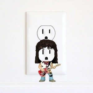Eddie Van Halen - Sticker - Vinyl Sticker - Valentijnscadeau voor hem - Wall Art - Printable Wall Art - Electric Outlet Sticker - Wall Art
