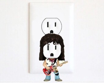 Eddie Van Halen - Sticker - Vinyl Sticker - Valentines Gift For Him - Wall Art - Printable Wall Art - Electric Outlet Sticker - Wall Art