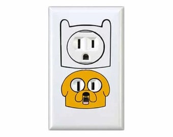 Adventure Time - Finn - Jake - Electric Outlet Wall Art Sticker Decal
