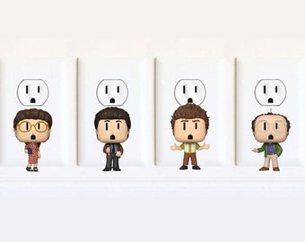 Seinfeld - Jerry Seinfeld - Stickers -  Kramer - George Costanza - Seinfeld TV Show - Electric outlet Wall Art Sticker