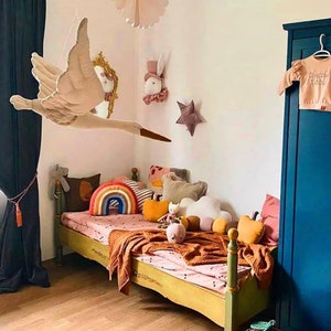 Swan nursery decor wall hanging cot mobile baby baby shower childrens bedroom imaginary swan decor nursery decor gift image 5