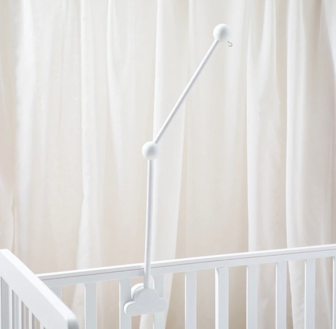 White Wooden Baby Mobile Hanger Holder Arm Bracket Made of Etsy Australia