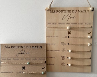 Planner pour enfant ma routine en bois tableau d’apprentissage des tâches personnalisé