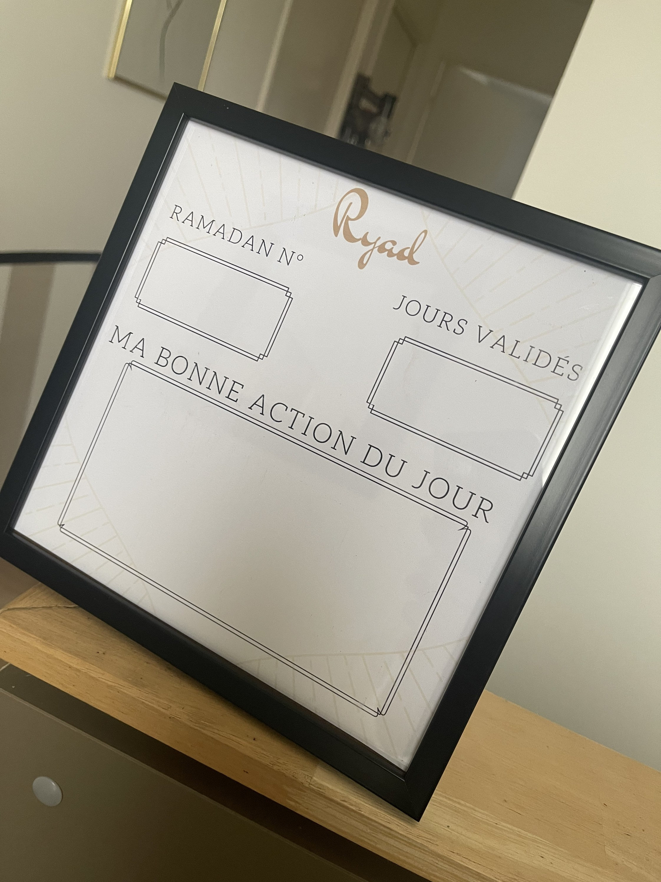 Tableau Ramadan/Pour Enfant Tableau Effaçable Bonne Action/ Enfant/ Cadre Ramadan Personnalisé/