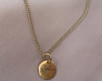 Collier en acier inoxydable avec pendentif gravé personnalisé