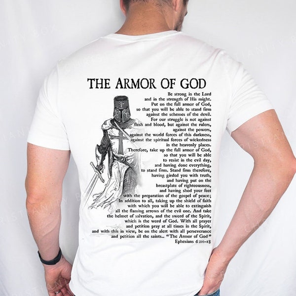 Armor of God T-Shirt, Men's T-Shirt, Ephesians Psalm - Christian T-Shirt - T2