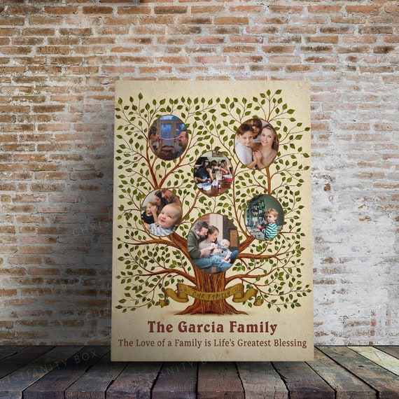 Personalized Family Tree Canvas Family Gift CA112 - Etsy