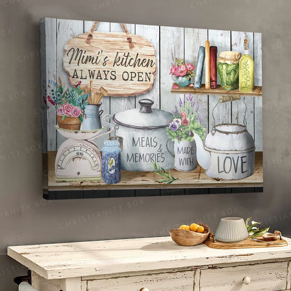 Personalized Kitchen Canvas Farmhouse Kitchen Wall Art Decor
