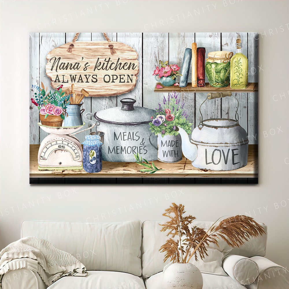 Personalized Kitchen Canvas Farmhouse Kitchen Wall Art Etsy