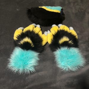Fursuit paws and tail - matching set (READ DESCRIPTION)
