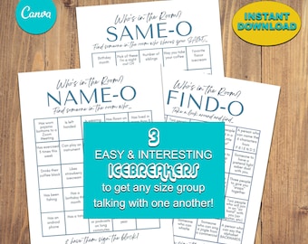 Who&#39;s In The Room Bingo Icebreaker | Teambuilding Game | Conference Icebreaker | Guest Bingo | Game Bundle