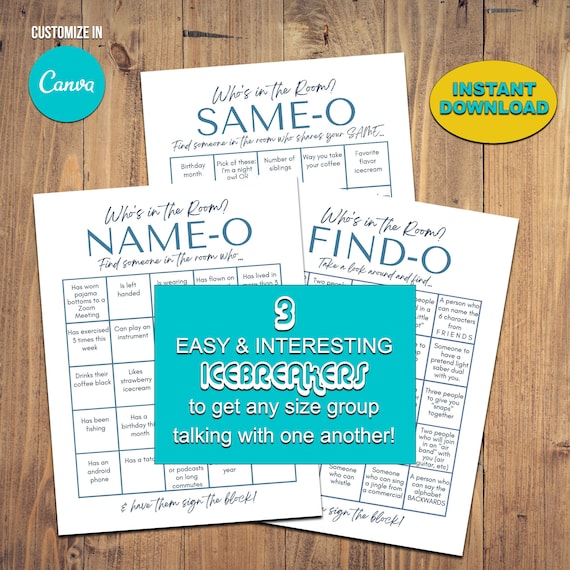 Who's in the Room Bingo Icebreaker Teambuilding Game Etsy