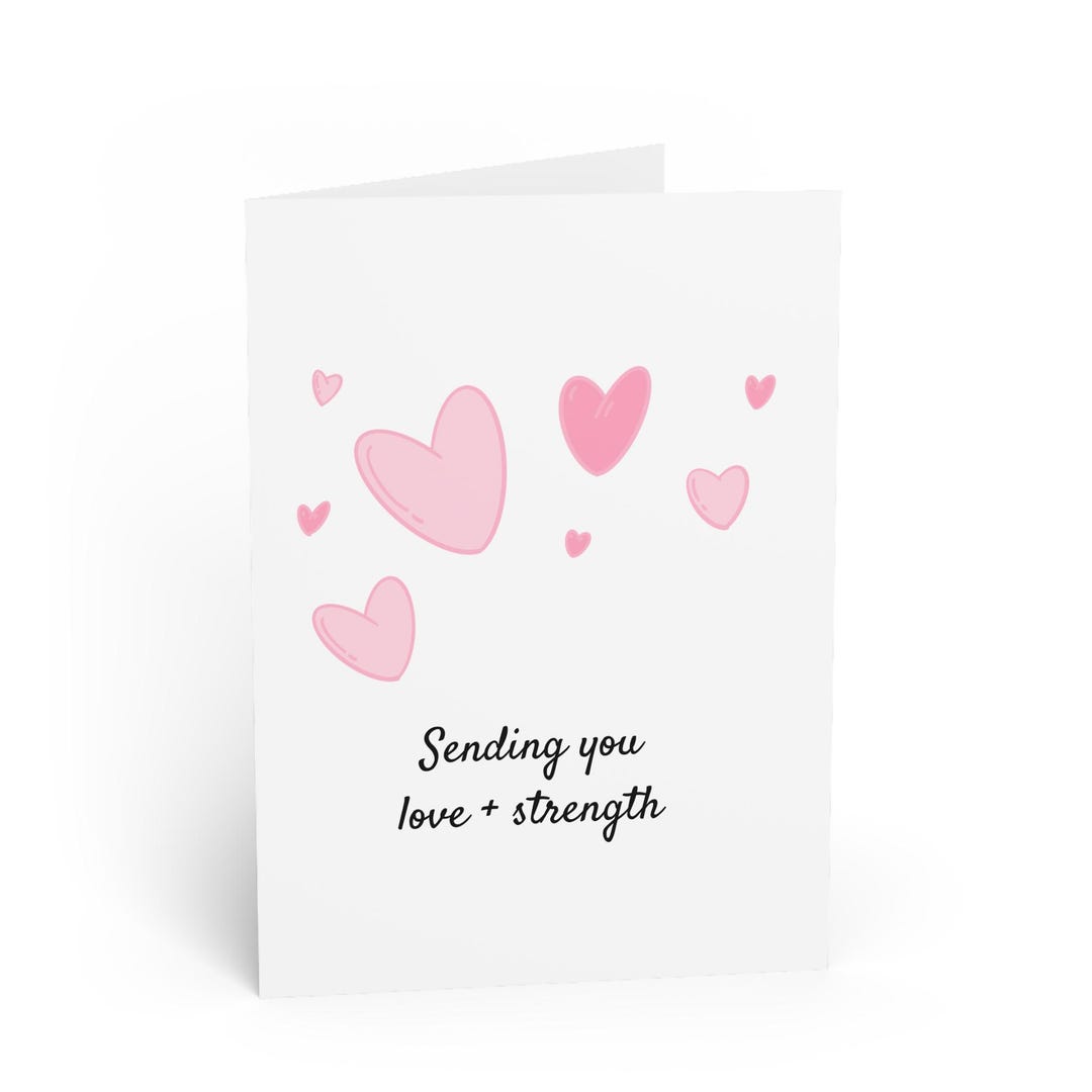 Sending You Love + Strength Greeting Cards | Pink Hearts Sympathy Card ...
