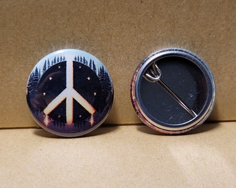 2 Stück Peace Frieden Button "Fantasy 2" 25mm