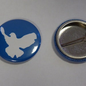 2pcs Peace Dove Peace Button 25 mm *unused* *New*