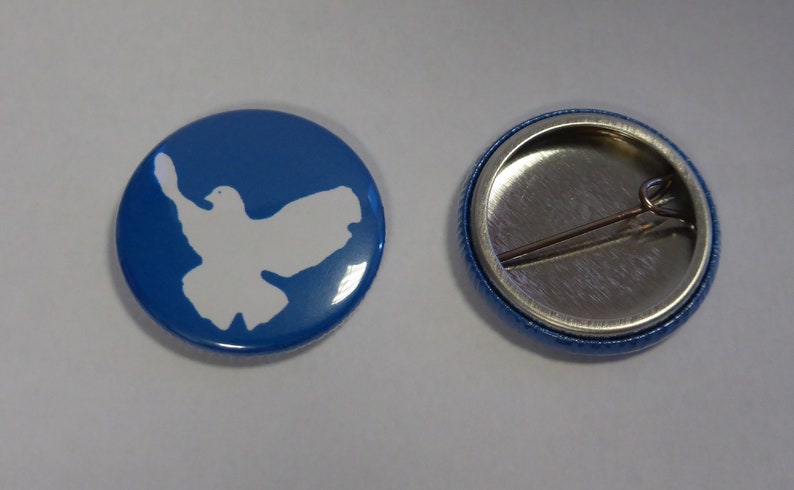 2 Stück Friedenstaube Frieden Peace Button 25mm unbenutzt Neu Bild 1