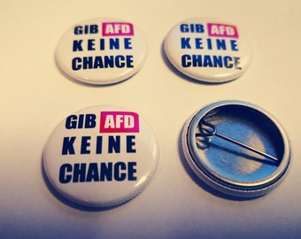 ANTI AfD Button "Gib AFD keine Chance" 25mm 4 Stück