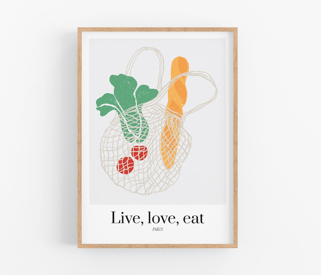 Poster Live, Love, Eat Etsy