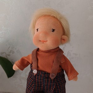 Boy Waldorf Doll, Wool Stuffed Doll, Organic Doll ,Gift For Brother zdjęcie 1