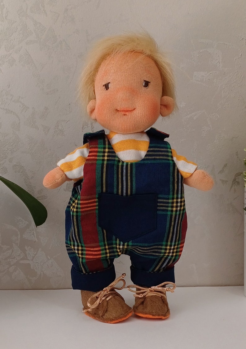 Boy Waldorf Doll, Wool Stuffed Doll, Organic Doll ,Gift For Brother zdjęcie 6