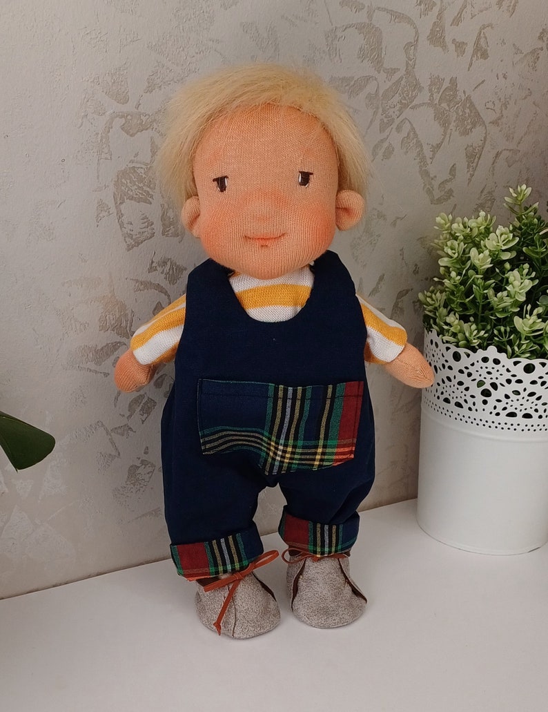 Boy Waldorf Doll, Wool Stuffed Doll, Organic Doll ,Gift For Brother zdjęcie 7