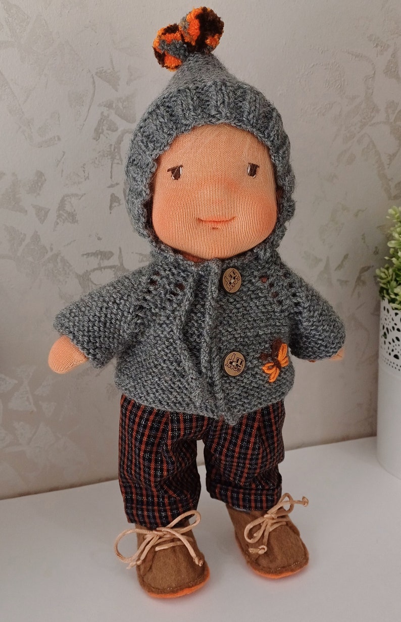 Boy Waldorf Doll, Wool Stuffed Doll, Organic Doll ,Gift For Brother zdjęcie 3